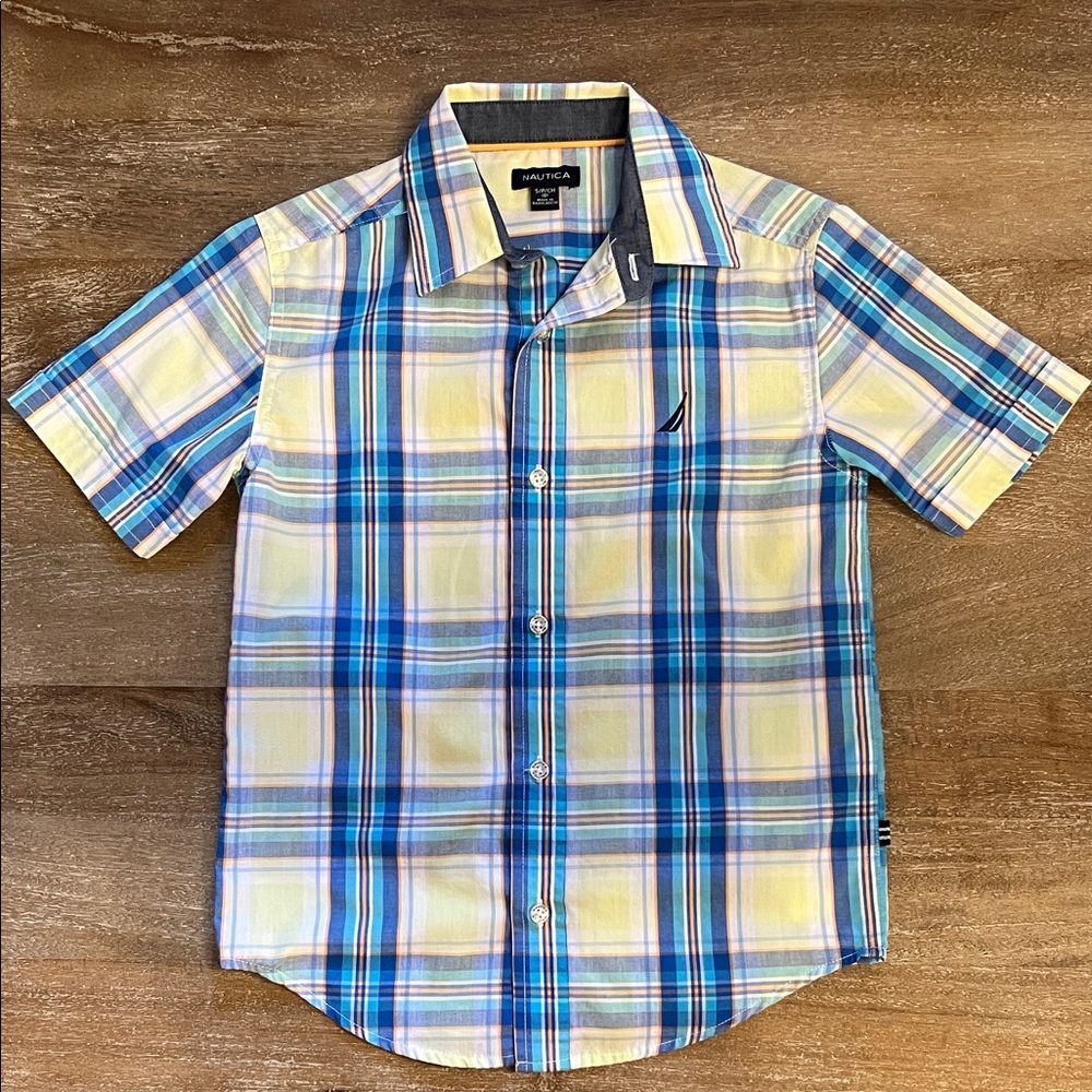 Nautica Madras Plaid Short Sleeve Shirt